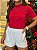 T-SHIRT GOLA ALTA COM STRASS - VERMELHO - Imagem 4