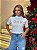 T-SHIRT GOLA ALTA FÉ ESPERANÇA AMOR C/STRASS - OFF WHITE - Imagem 1