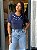 T-SHIRT BORBOLETAS - AZUL MARINHO - Imagem 1