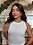 REGATA CANELADA C/ STRASS - OFF WHITE - Imagem 1