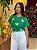T-SHIRT BORBOLETA TOTAL C/APLICAÇÃO - VERDE BANDEIRA - Imagem 1