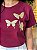 T-SHIRT TRIO BORBOLETAS OMBRO C/ APLICAÇÃO - BORDO - Imagem 3