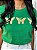 T-SHIRT TRIO BORBOLETAS C/APLICAÇÃO - VERDE BANDEIRA - Imagem 3