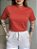 T-SHIRT GOLA ALTA LISA - LARANJA DESTINO - Imagem 4