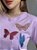 T-SHIRT TRIO BORBOLETA (BORDADA) - ROXO POESIA - Imagem 2