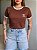 T-SHIRT ADIDAS LISTRAS COM PUNHO - MARROM - Imagem 3