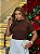T-SHIRT GOLA ALTA C/STRASS - MARROM EXPRESSO - Imagem 1