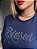 T-SHIRT BLESSED C/STRASS - AZUL MARINHO - Imagem 2