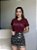 T-SHIRT AMOR C/STRASS - BORDO - Imagem 3