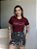 T-SHIRT AMOR C/STRASS - BORDO - Imagem 1