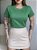 T-SHIRT PEROLAS NA GOLA - VERDE BANDEIRA - Imagem 3
