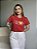 T-SHIRT JESUS MORA AQUI C/APLICAÇÃO - VERMELHO - Imagem 1
