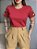 T-SHIRT CORAÇÃO BORDADO NA MANGA - VERMELHO - Imagem 4