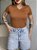 T-SHIRT GOLA V VISCOLYCRA - CARAMELO - Imagem 3