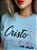 T-SHIRT CRISTO VIVE EM MIM - AZUL BEBE - Imagem 2