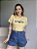 T-SHIRT TRIO BORBOLETAS - AMARELO BEBE - Imagem 1