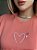 T-SHIRT CORAÇÃO MINIMALISTA - CORAL - Imagem 2