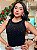 REGATA CANELADA C/ STRASS - PRETO - Imagem 1