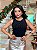 REGATA CANELADA C/ STRASS - PRETO - Imagem 2