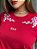 T-SHIRT LOVE FLORES NA GOLA C/APLICAÇÃO - VERMELHO - Imagem 2