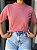 T-SHIRT GOLA ALTA LISA - ROSA VINTAGE - Imagem 2