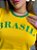 T-SHIRT BRASIL RELEVO C/PUNHO - AMARELO - Imagem 2