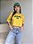 CROPPED OVERSIZED BRASIL LISTRAS - AMARELO - Imagem 1