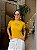 T-SHIRT CANELADA BRASIL (BORDADO) - AMARELO - Imagem 1