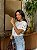 T-SHIRT BORBOLETINHAS BORDADO NA MANGA - OFF WHITE - Imagem 1