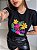 T-SHIRT DTF FLORES - PRETO - Imagem 3