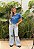 T-SHIRT DTF BRASIL STRASS DOURADO - AZUL BIC - Imagem 1