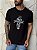 CAMISETA MASCULINA DTF  A CRUZ SAGRADA SEJA MINHA LUZ - PRETO - Imagem 3