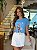 T-SHIRT DTF VOGUE BAILARINA - AZUL JEANS - Imagem 1