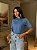 T-SHIRT GOLA ALTA LISA - AZUL ESTIMADO - Imagem 5