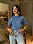 T-SHIRT GOLA ALTA LISA - AZUL ESTIMADO - Imagem 3