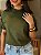 T-SHIRT GOLA ALTA LISA - VERDE MILITAR - Imagem 2