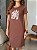 VESTIDO DRESS DTF BOTA ROSA E FLORES - MARROM - Imagem 3
