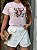 T-SHIRT DTF LONGHORN FLORAL - ROSA ROMANTIC - Imagem 3