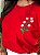 T-SHIRT RAMO DE FLOR (BORDADA) - VERMELHO FERRARI - Imagem 2