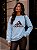 MOLETOM DTF ADIDAS FLORES - AZUL BEBÊ - Imagem 1