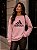 MOLETOM DTF ADIDAS FLORES - ROSA BEBÊ - Imagem 1