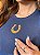 T-SHIRT CANELADA BORDADO COURO ( FERRADURA) - AZUL MARINHO - Imagem 2