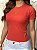 T-SHIRT CANELADA BORDADO COURO ( FERRADURA) - LARANJA ORNAMENTAL - Imagem 3