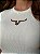 T-SHIRT CANELADA BORDADO COURO ( BOI VAZADO) - BEGE NATURAL - Imagem 2