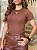 T-SHIRT CANELADA BORDADO COURO ( TOURO) - MARROM - Imagem 3