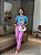 T-SHIRT DTF CACHORRO FLORES - AZUL JEANS - Imagem 4
