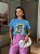 T-SHIRT DTF CACHORRO FLORES - AZUL JEANS - Imagem 1