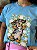 T-SHIRT DTF CACHORRO FLORES - AZUL JEANS - Imagem 2