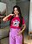 T-SHIRT DTF CACHORRO COROA FLORES - ROSA PINK - Imagem 1