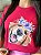 T-SHIRT DTF CACHORRO COROA FLORES - ROSA PINK - Imagem 2